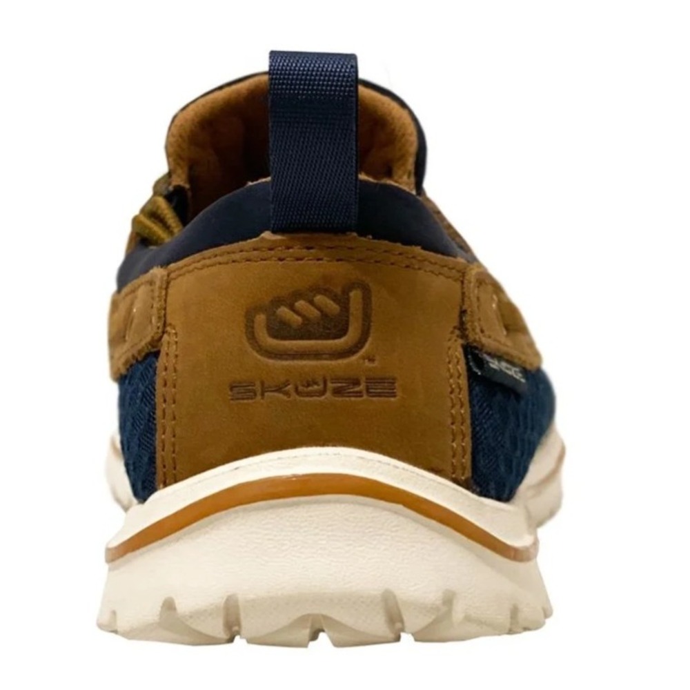Skuze Del Marina Comfort Shoes Navy Tan Mesh Boat Sneakers Mens 6.5 Womens 8 - Picture 5 of 6